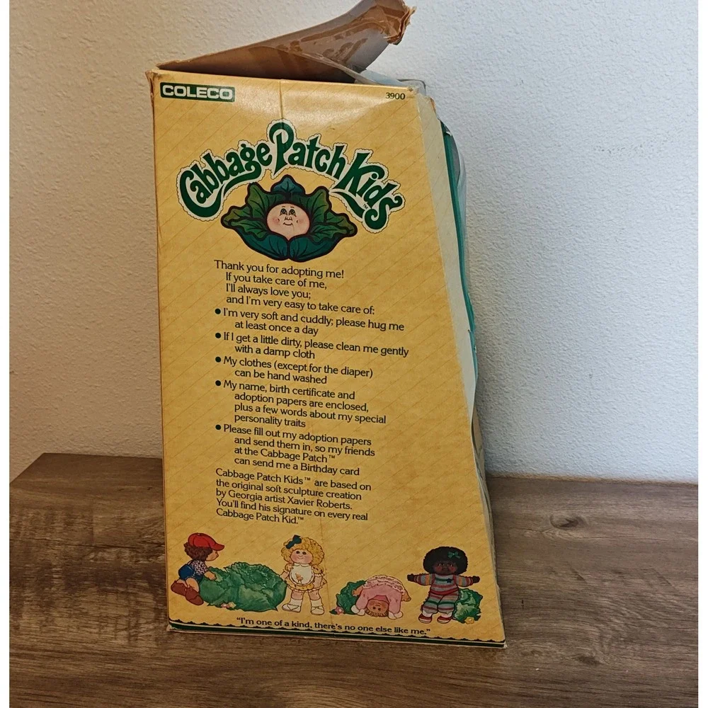 Coleco Cabbage Patch Kids Doll Barnaby Zed 1983 Red Green Sport Jersey #31 Boxed